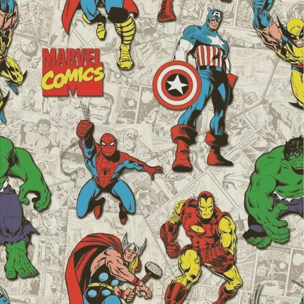 Marvel Los Vengadores Comic 100/% Tela De Algodón Por Medio Metro X 110cm