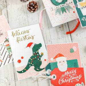 tarjetas navideñas caseras dinosaurio