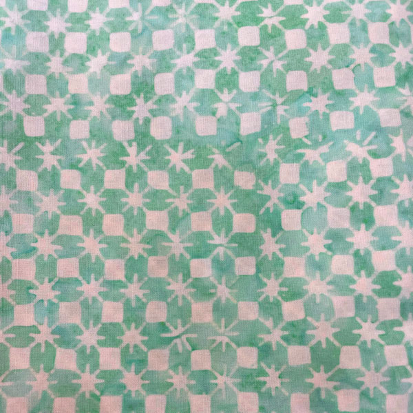 Tela Batik Geométrica verde mint